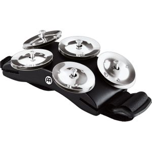 Meinl Percussion Cajon Foot Tambourine - Voettamboerijn - Cajon Add-Ons/Cajon Accessoires - Stalen Schellen, Siam Eiken, Zwart (CFT5-BK)
