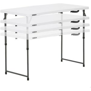 Lifetime Ultra-resistant Folding Table 122x61x56-91.5 Cm Uv100 Wit,Zwart