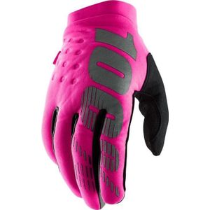 100% briskerhandschoenen voor volwassenen. Handschoenen rijden. X-Large Neon roze zwart