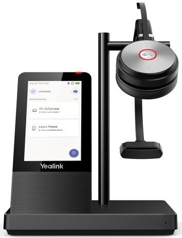 Yealink WH66 Mono Teams Gepersonaliseerde audiovergaderingssysteem Draadloos Hoofdband Kantoor/callcenter USB Type-A Bluetooth Oplaadhouder Zwart