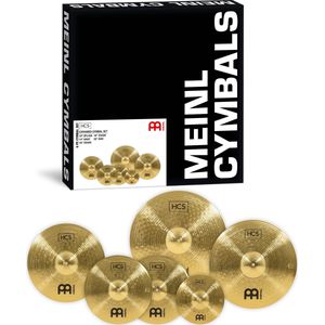 Meinl Cymbals HCS Uitgebreide bekkenset — met 35,5 cm Hi-Hat, Splash, Crashes en Ride Drum bekkens — messing, traditionele afwerking (HCS-CS2)