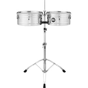 Meinl Percussie Meinl Marathon Series Timbales met Cowbell Houder en Dubbele Braced Stand — NIET Made in China — 2 Jaar Garantie (MTS1415CH)