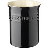 Le Creuset Voorraadpot van aardewerk met houten deksel, aardewerk, 1,1 liter, 14 cm, Ebbenzwart