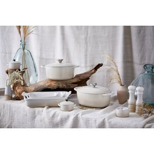 Le Creuset Mini-braadpan van keramiek, rond, 250 ml, meringue, 71901107160100