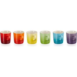 Le Creuset Espresso kopjes Rainbow 6 stuks