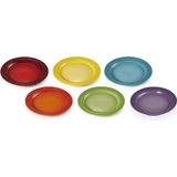 Le Creuset Set van 6 dessertborden, 22 cm, regenboog, 79285228359006