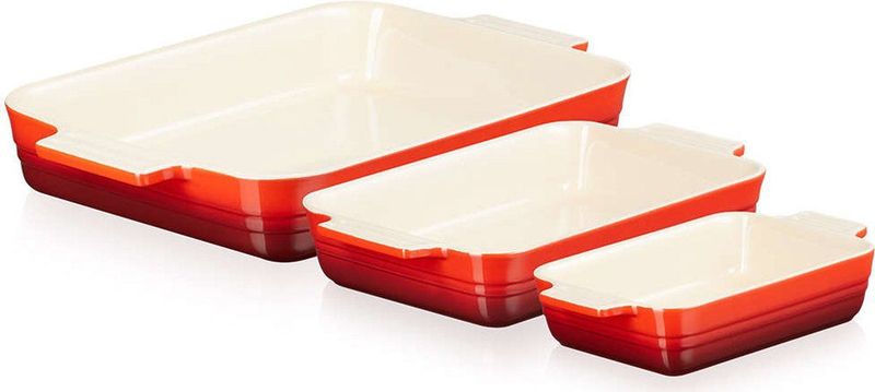 Le Creuset - Ovenschalen Set van 3 - Kersenrood - 18/25/32cm