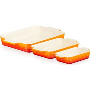 Le Creuset - Ovenschaal Classic Oranjerood - Set van 3 Stuks