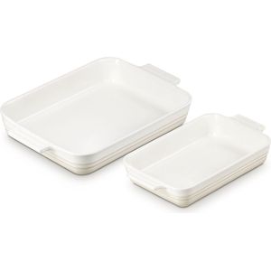 Auflaufform Le Creuset Square 2er-Set Meringue 25/32cm