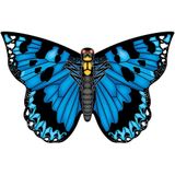 Vlieger vlinder - blauw - 71 cm breed/wijd - nylon