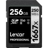 Lexar - Professioneel 1667x - Geheugenkaart - Zwart, Grijs - 256 GB - UHS-II