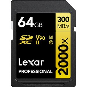 Lexar - PRO Gold 64GB SDXC - Geheugenkaart - UHS-II - Hoge Snelheid