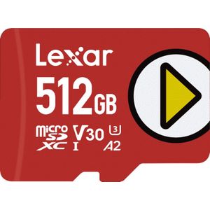 Lexar - Play - Geheugenkaart - Rood - 512 GB - microSDXC U3 UHS-I