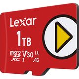 Lexar - PLAY - microSDXC Geheugenkaart - Rood - 1000 GB - U3 - UHS-I
