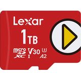 Lexar - PLAY - microSDXC Geheugenkaart - Rood - 1000 GB - U3 - UHS-I