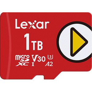Lexar - PLAY - microSDXC Geheugenkaart - Rood - 1000 GB - U3 - UHS-I