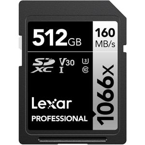 Lexar SDXC Professional UHS-I 1066X 512GB Geheugen