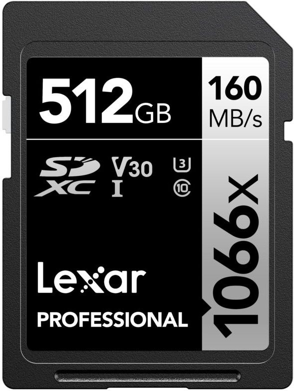 Lexar - PRO 1066X - Geheugenkaart - Zwart - 512GB - UHS-II U3