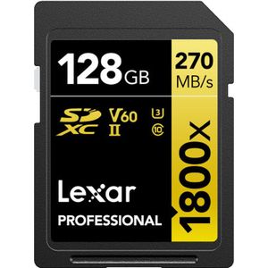 Lexar Professional Gold SD Kaart - 128 GB - 1800x - 180MB/s