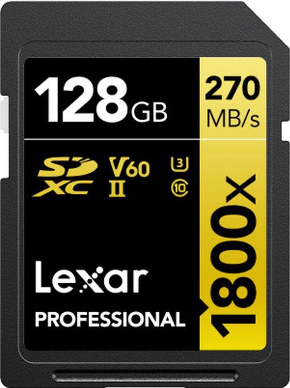 Lexar Professional Gold SD Kaart - 128 GB - 1800x - 180MB/s