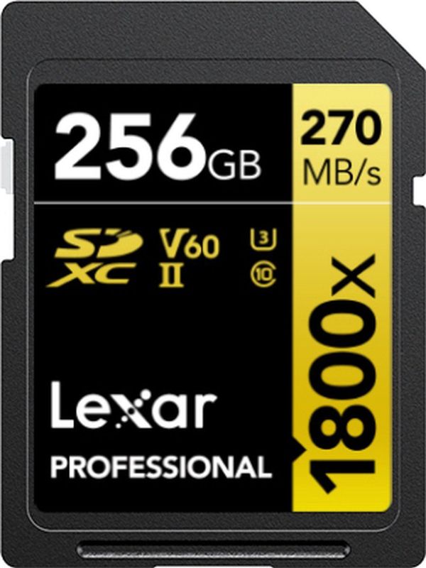 Lexar Professional Gold 1800x SD Kaart - 180MB/s - 256 GB