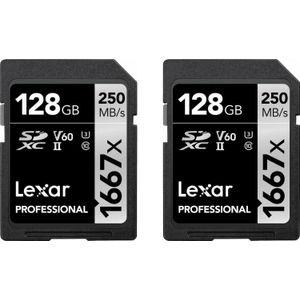 Lexar SDXC Professional 1667x 128GB V60 2-pack