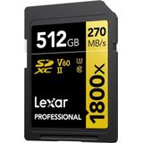 Lexar SDXC Professional 512GB UHS-II V60 - 270 MB/s