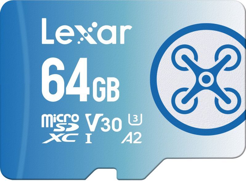 Lexar - FLY - Geheugenkaart - Blauw - 64 GB - microSDXC - U3 - UHS-I