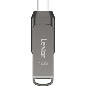 Lexar - JumpDrive Dual Drive D400 - USB Stick - Grijs - 128GB