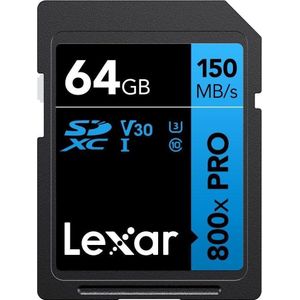 Lexar SDXC Geheugenkaart 64GB - 800x Pro - 150MB/s - V30