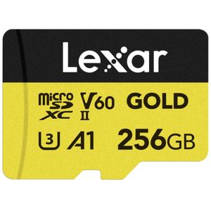 Lexar - microSDXC Gold Series - 256GB - UHS-II - Lezen 280MB/s - Schrijven 100MB/s