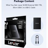 Lexar - SL500 - Portable SSD - Zwart - Aluminium - 2000MB/s Leessnelheid