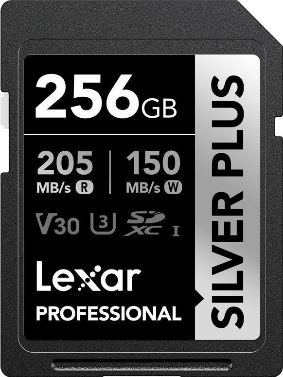 Lexar - SILVER Plus - Geheugenkaart - Zwart/Zilver - 256 GB - UHS-I U3