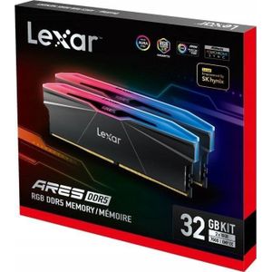 Lexar - DDR5 ARES RGB - RAM Geheugen - Zwart - 32GB (2 x 16GB), 7600 MHz, U-DIMM