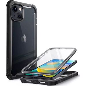 i-Blason Transparante hoes voor de iPhone 14 Plus (6,7 inch), bumper case, 360 graden telefoonhoes, robuuste beschermhoes met displaybescherming, versie 2022, zwart