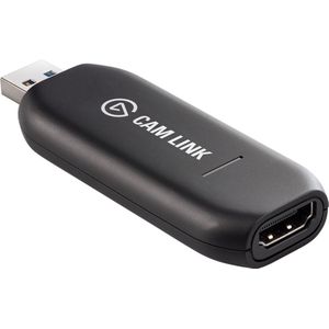Elgato Cam Link 4K, externe camera-capture card, streamen en opnemen met DSLR, camcorder, action cam als webcam in 1080p60, 4K30 voor videovergaderen, thuiskantoor, gamen, op OBS, Zoom, Teams, pc/Mac