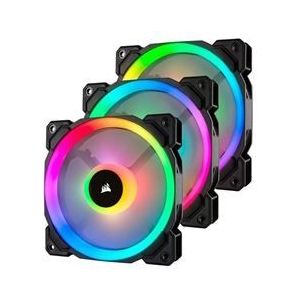 Corsair Ll Series, Ll120 Rgb, 120Mm Dual Light Loop Rgb Pwm Fan, 3 Fan Pack Met Lighting Node Pro,3 x 120 mm Lüfter,Zwart