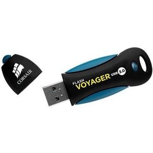 Corsair Flash Voyager (256 GB, USB A, USB 3.0), USB-stick, Blauw, Zwart