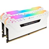 Corsair CMW16GX4M2C3200C16W, Vengeance RGB PRO 16GB (2x8GB) DDR4 3200MHz C16 XMP 2.0 Enthousiast RGB LED-verlichting geheugenit, wit