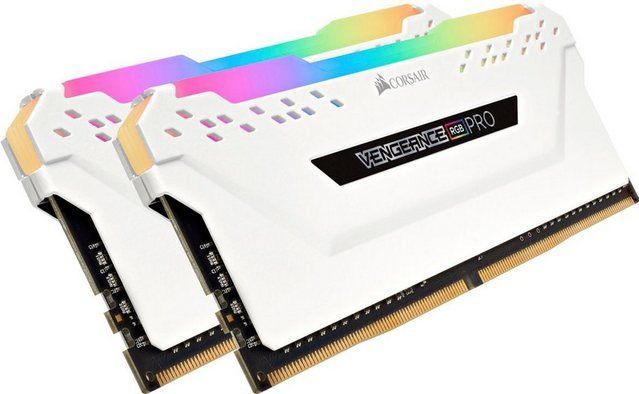 Corsair CMW16GX4M2C3200C16W, Vengeance RGB PRO 16GB (2x8GB) DDR4 3200MHz C16 XMP 2.0 Enthousiast RGB LED-verlichting geheugenit, wit