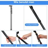supregear Opvouwbare Wandelstok, Verstelbare Hoogte Uittrekbare Lichtgewicht Draagbaar Wandelstokken met Polsband en T-handvat voor Ouderen, Gehandicapten, Mannen en Vrouwen, Zwart