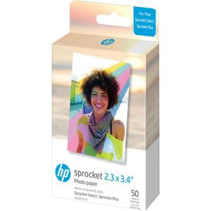 HP Sprocket 2.3 x 3.4 Premium Instant Zink Sticky Back Photo Paper (50 vellen) Compatibel met HP Sprocket Select en Plus printers.