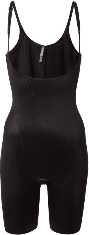 SPANX Thinstincts 2.0 medium corrigerende Open-Bust Mid-Thigh bodysuit zwart