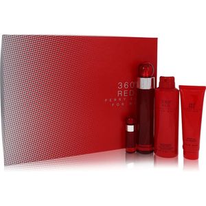 Perry Ellis 360 Red for Men Geschenkset 100 ml edt spray + mini edt spray + 200 ml body spray + 90 ml shower gel