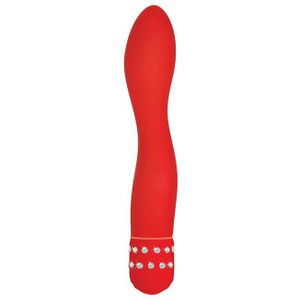 Rode multispeed vibrator met strass-steentjes