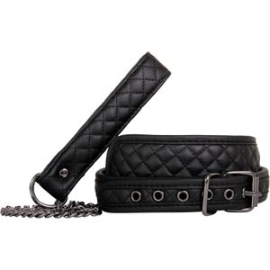 Halsband met riem Eve’s Fetish Dream vegan leder en metaal