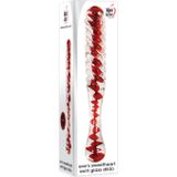 Adam & Eve Eve's Sweetheart Swirl Glass Dildo Transparant/Rood