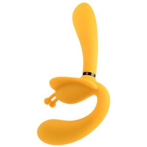 Evolved - The Monarch Strapless Strap On Vibrator - Geel