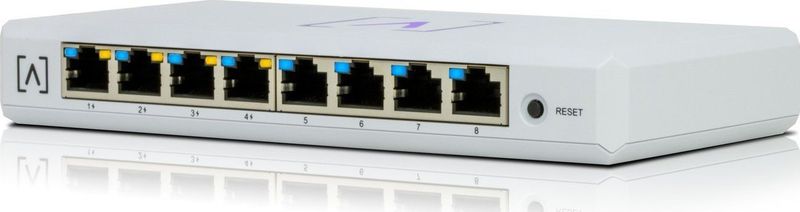 Alta Labs S8-POE - 8-poorts Multi-Gigabit Beheerde Ethernet-Switch - 4 PoE+-Poorten - 60 W PoE-Budget - Desktop- of Wandmontage