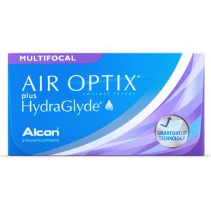Air Optix Plus Hydraglyde Multifocal (6 lenzen) - maandlenzen, silicone hydrogel multifocale, Lotrafilcon B
